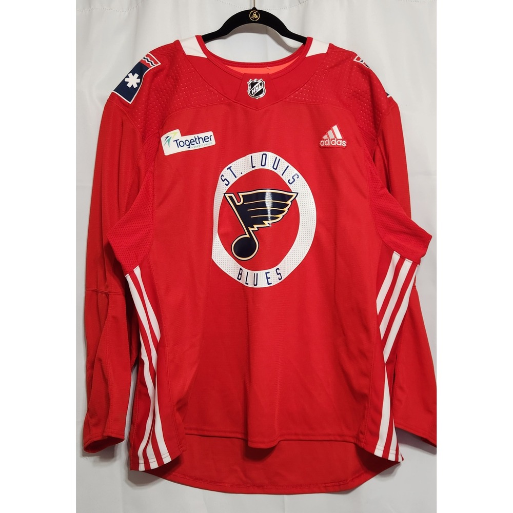 Adidas St Louis Blues NHL Red Jersey Made in Canada Mens Size 58 customized